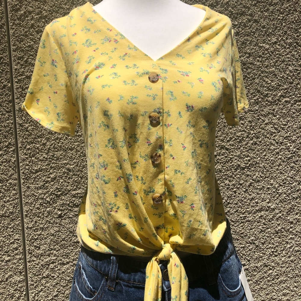 Yellow floral top